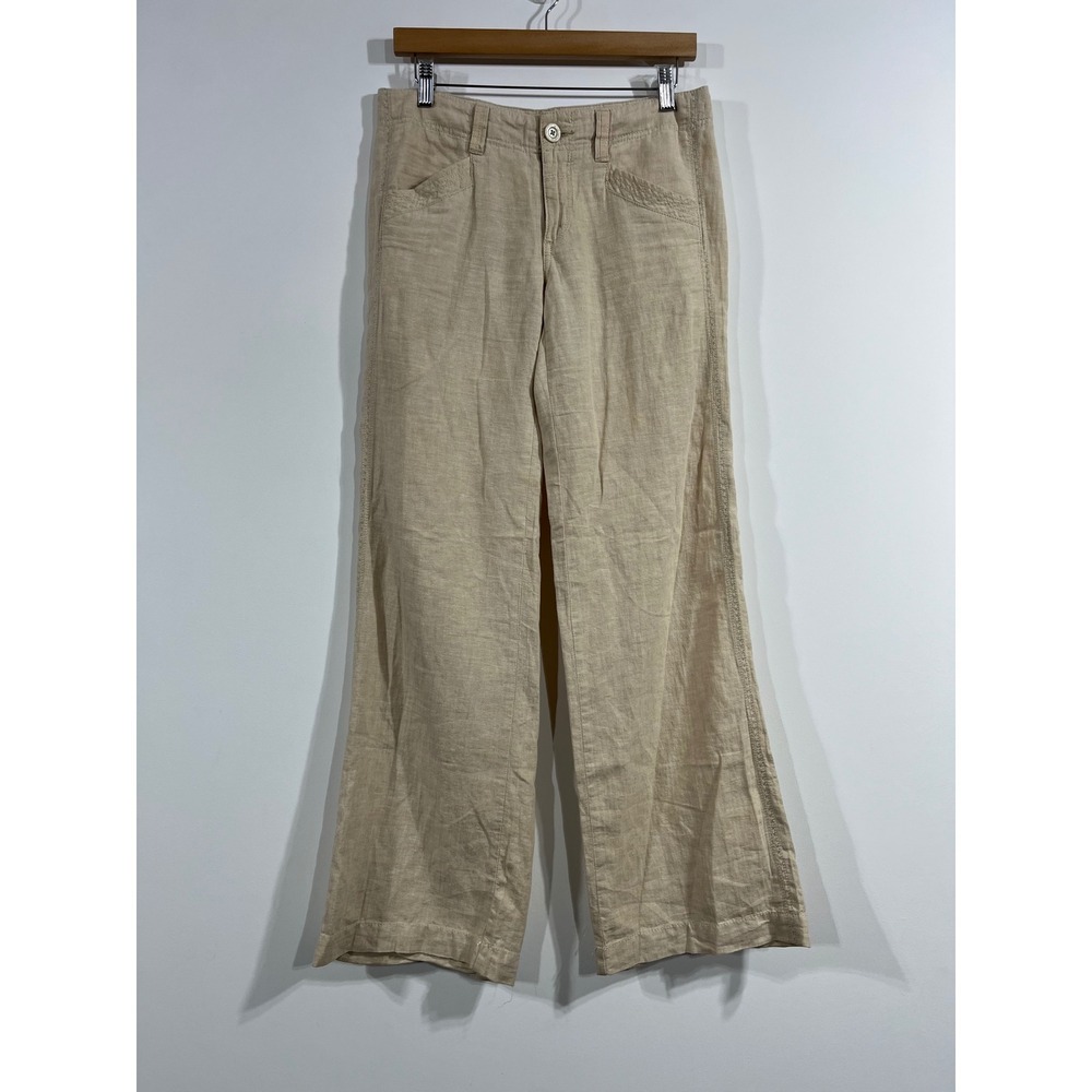 Pilcro Fisherman Coastal‎ Boho Minimalist Linen Blend Wide Leg Pants Womens 32